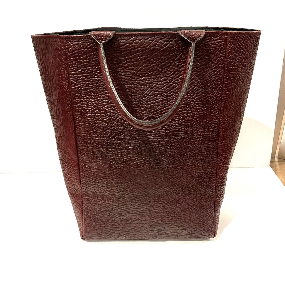 Wildgoose Texas Made Reddish Brown Pebbled Leather Wine Carrier or Tote …